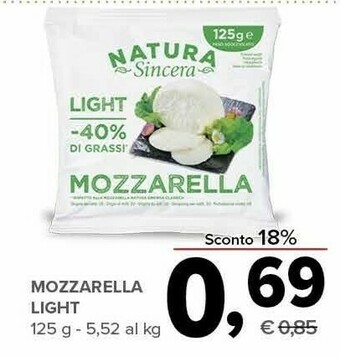 Todis Natura sincera Mozzarella Light offerta