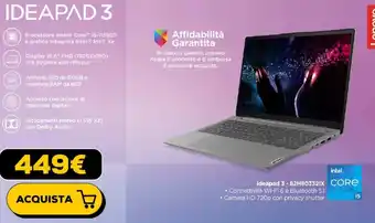 Euronics Lenovo IDEAPAD 3 offerta