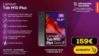 Euronics Lenovo Tab M10 Plus offerta
