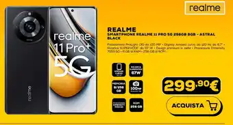 Euronics SMARTPHONE REALME 11 PRO 5G 256GB 8GB - ASTRAL BLACK offerta