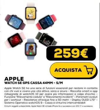 Euronics APPLE WATCH SE GPS CASSA 44MM - S/M offerta