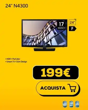 Euronics Samsung Smart TV. Slim Design 24''N4300 offerta