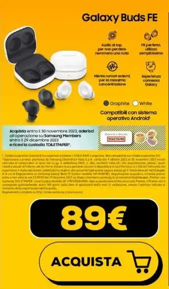 Euronics Galaxy Buds FE offerta