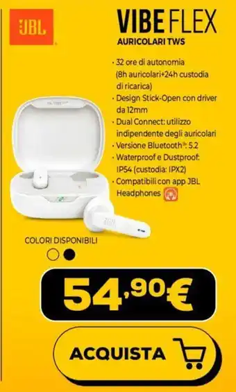 Euronics JBL VIBE FLEX AURICOLARI TWS offerta