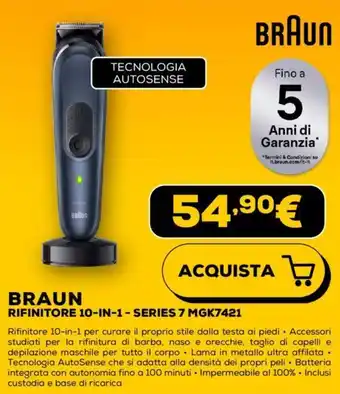 Euronics BRAUN RIFINITORE 10-IN-1 - SERIES 7 MGK7421 offerta