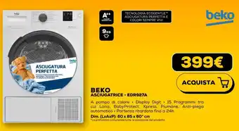 Euronics BEKO ASCIUGATRICE - EDR927A offerta
