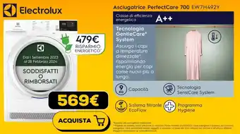 Euronics Electrolux Asciugatrice PerfectCare 700 EW7H492Y offerta