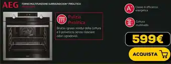 Euronics AEG FORNO MULTIFUNZIONE SURROUNDCOOK PIROLITICO BPE535260M offerta
