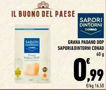 Conad GRANA PADANO DOP SAPORI&DINTORNI CONAD 60 g offerta