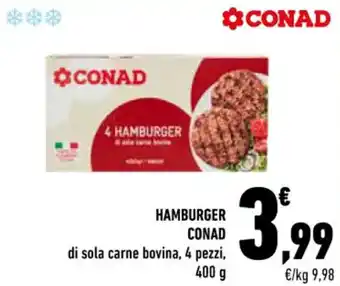 Conad HAMBURGER CONAD 400 g offerta