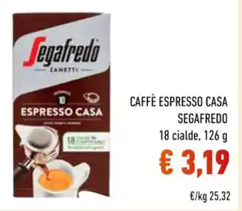 Conad CAFFÈ ESPRESSO CASA SEGAFREDO 126 g offerta