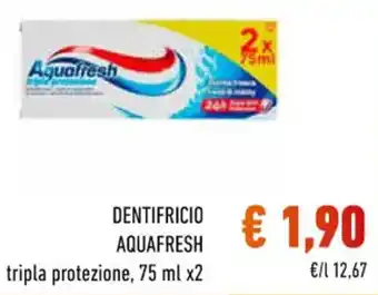 DENTIFRICIO Aquafresh tripla protezione, 75 ml x2