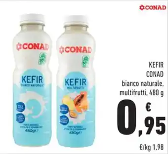Conad KEFIR CONAD bianco naturale, multifrutti, 480 g offerta