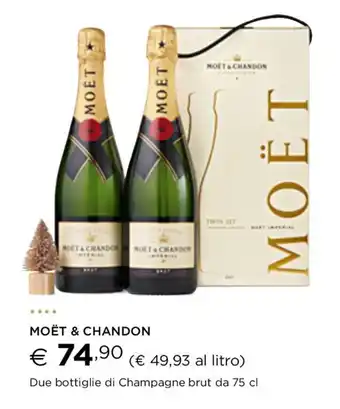 Esselunga MOËT & CHANDON Due bottiglie di Champagne brut da 75 cl offerta