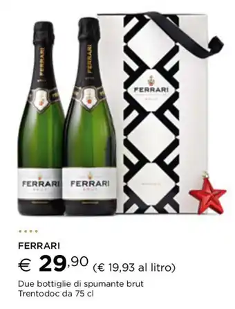 Esselunga FERRARI Due bottiglie di spumante brut Trentodoc da 75 cl offerta