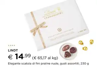 Esselunga LINDT Elegante scatola di fini praline nude, gusti assortiti, 230 g offerta