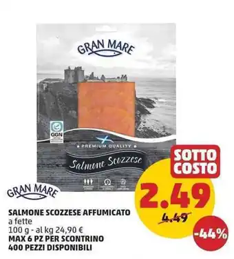 PENNY GRAN MARE SALMONE SCOZZESE AFFUMICATO a fette 100 g offerta