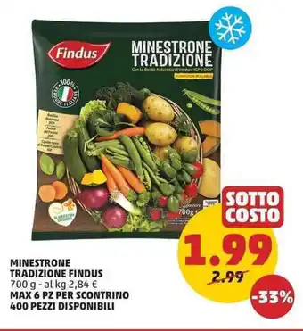 PENNY MINESTRONE TRADIZIONE FINDUS 700 g offerta