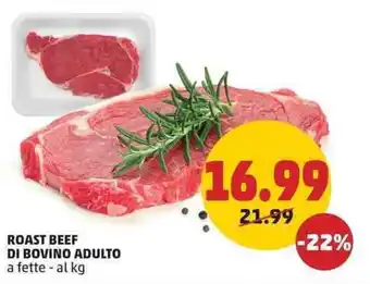 PENNY ROAST BEEF DI BOVINO ADULTO a fette offerta