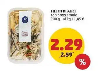 PENNY FILETTI DI ALICI con prezzemolo 200 g offerta