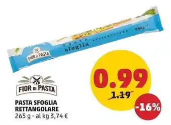 PENNY FIOR DI PASTA PASTA SFOGLIA RETTANGOLARE 265 g offerta