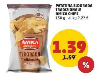 PENNY PATATINA ELDORADA TRADIZIONALE AMICA CHIPS 150 g offerta