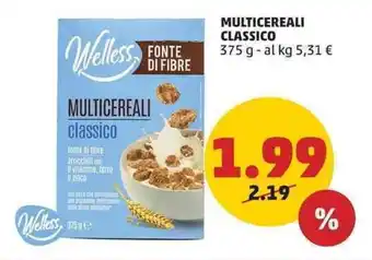 PENNY Welless MULTICEREALI CLASSICO 375 g offerta