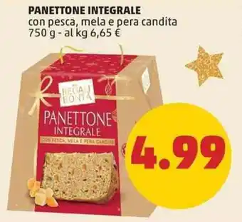 PANETTONE INTEGRALE con pesca, mela e pera candita 750 g