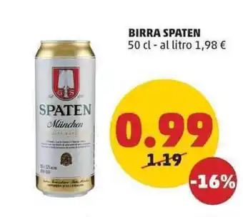 PENNY BIRRA SPATEN 50 cl offerta