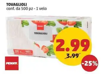 PENNY TOVAGLIOLI conf. da 500 pz - 1 velo