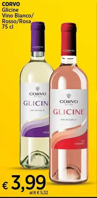Coop CORVO Glicine Vino Bianco/ Rosso/Rosa 75 cl offerta
