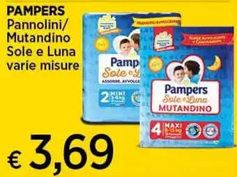 Coop PAMPERS Pannolini/ Mutandino Sole e Luna varie misure offerta