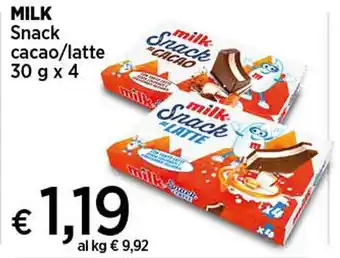 Coop MILK Snack cacao/latte 30 g x 4 offerta