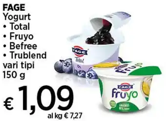 Coop FAGE Yogurt • Total • Fruyo • Befree • Trublend vari tipi 150 g offerta