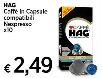 Coop HAG Caffè in Capsule compatibili Nespresso x10 offerta