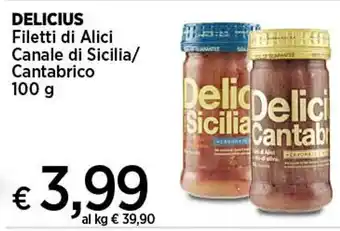 Coop DELICIUS Filetti di Alici Canale di Sicilia/ Cantabrico 100 g offerta