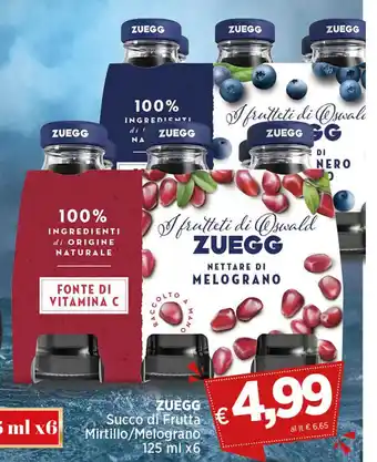 Coop ZUEGG Succo di Frutta Mirtillo/Melograno 125 ml x6 offerta