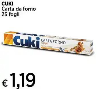 Coop CUKI Carta da forno 25 fogli offerta