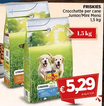 Coop FRISKIES Crocchette per cane Junior/Mini Menù 1,5 kg offerta