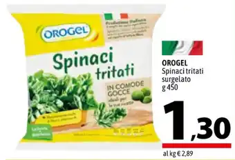 A&O OROGEL Spinaci tritati surgelato g 450 offerta