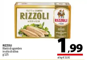 A&O RIZZOLI filetti di sgombro in olio di oliva g 125 offerta