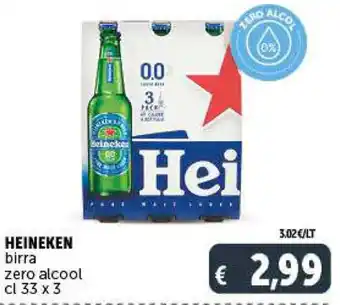 Deco Supermercati HEINEKEN birra zero alcool !cl 33 x 3 offerta
