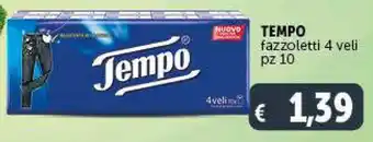 Deco Supermercati TEMPO fazzoletti 4 veli pz 10 offerta