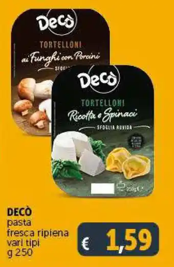Deco Supermercati DECÒ pasta fresca ripiena vari tipi g 250 offerta