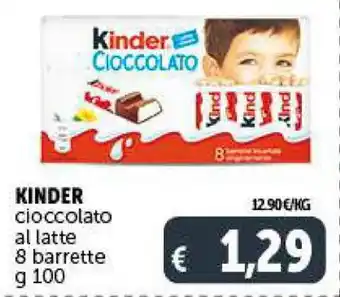 Deco Supermercati KINDER cioccolato al latte 8 barrette g 100 offerta