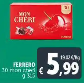 Deco Supermercati FERRERO 30 mon cheri g 315 offerta