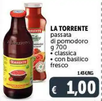 Deco Supermercati LA TORRENTE passata di pomodoro g 700 • classica • con basilico fresco offerta