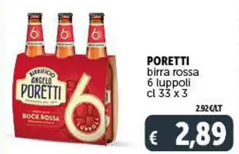 Deco Supermercati PORETTI birra rossa 6 luppoli cl 33 x 3 offerta
