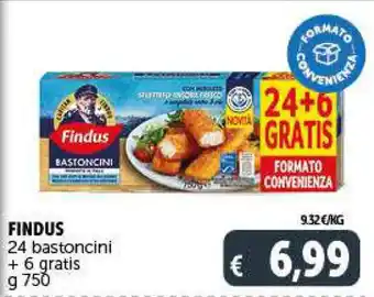 Deco Supermercati FINDUS 24 bastoncini + 6 gratis g 750 offerta
