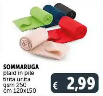 Deco Supermercati SOMMARUGA plaid in pile tinta unita gsm 250 cm 120x150 offerta